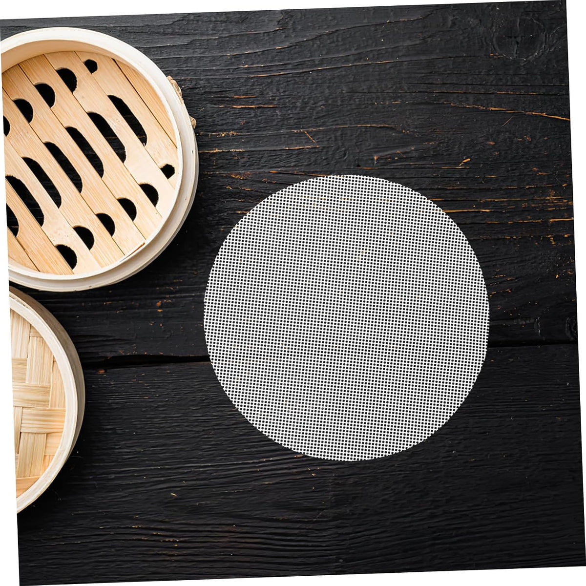5 Pcs Reusable Round Silicone Steamer Pads Non Stick Dumplings Mat for Baking Diameter Silicone Mesh for Dim Sum and Steamed Buns Cooking Accessory