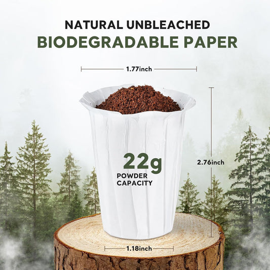 Disposable Paper Coffee Filters K Cup Paper Filters Compatible with Keurig Single Brewer Reusable Cups,K-Cup Coffee Pods,for Most Keurig Single Serve Filter Brands Coffee Pods (White 100 Count, Large)