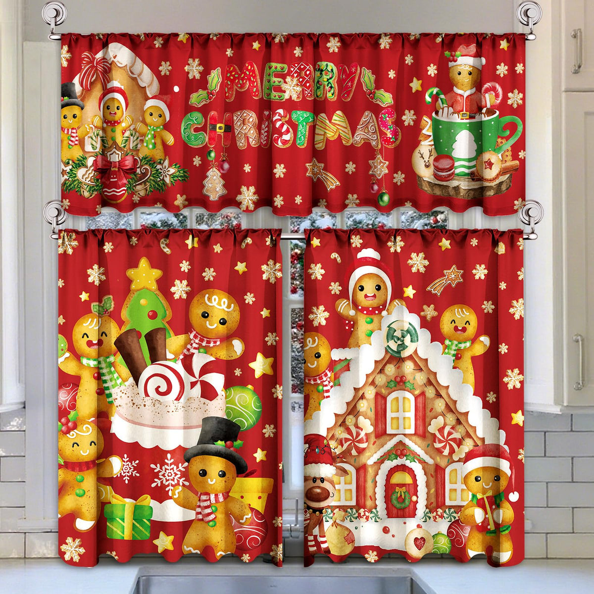 Breling 3 Pcs Sunflower Highland Cow Kitchen Curtains Valances and Tiers Set for Windows Spring Farmhouse Highland Cow Sunflower Curtains Decor for Summer Bedroom Window Decor Party Favor Supplies