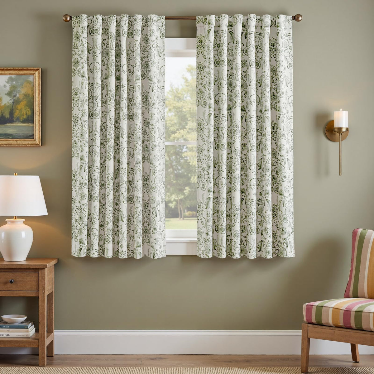 jinchan Black Boho Floral Blackout Curtains 84 Inch Grommet 2 Panels