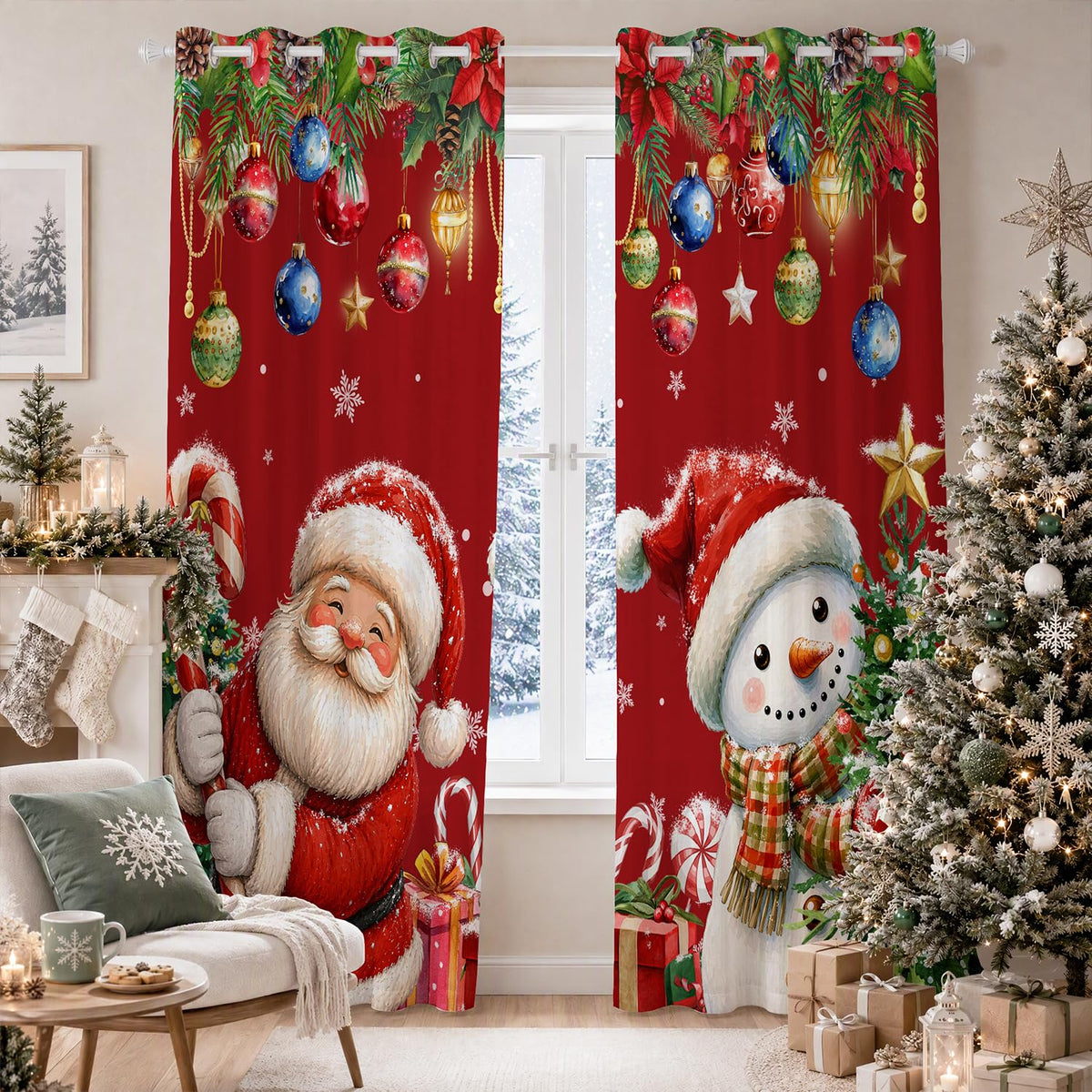 FUTBU Fall Kitchen Curtains for Windows-Fall Decorations Leaves Pumpkin Valances-Autumn Leaf Curtains and Valances Set Decor for Cafe Living Room 27''x24'' 2 Panel & 54x18 Inch Tier Set Thanksgiving