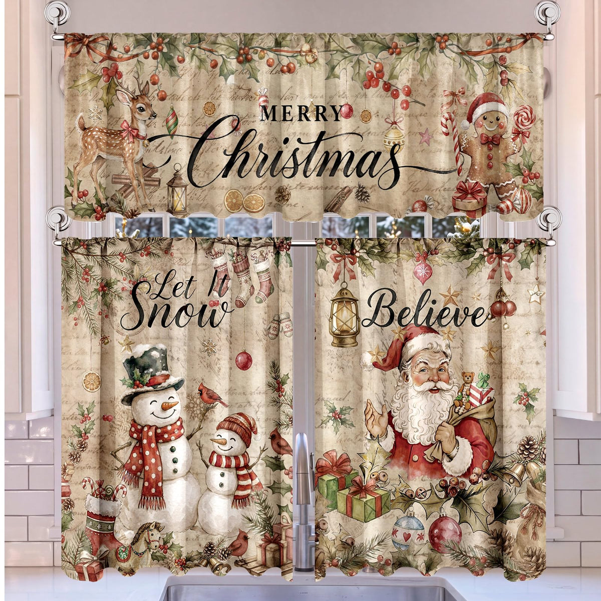 Breling 3 Pcs Sunflower Highland Cow Kitchen Curtains Valances and Tiers Set for Windows Spring Farmhouse Highland Cow Sunflower Curtains Decor for Summer Bedroom Window Decor Party Favor Supplies