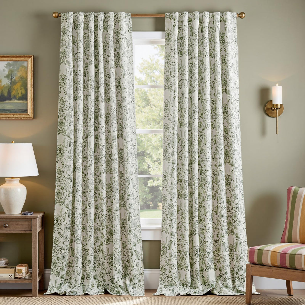 jinchan Black Boho Floral Blackout Curtains 84 Inch Grommet 2 Panels