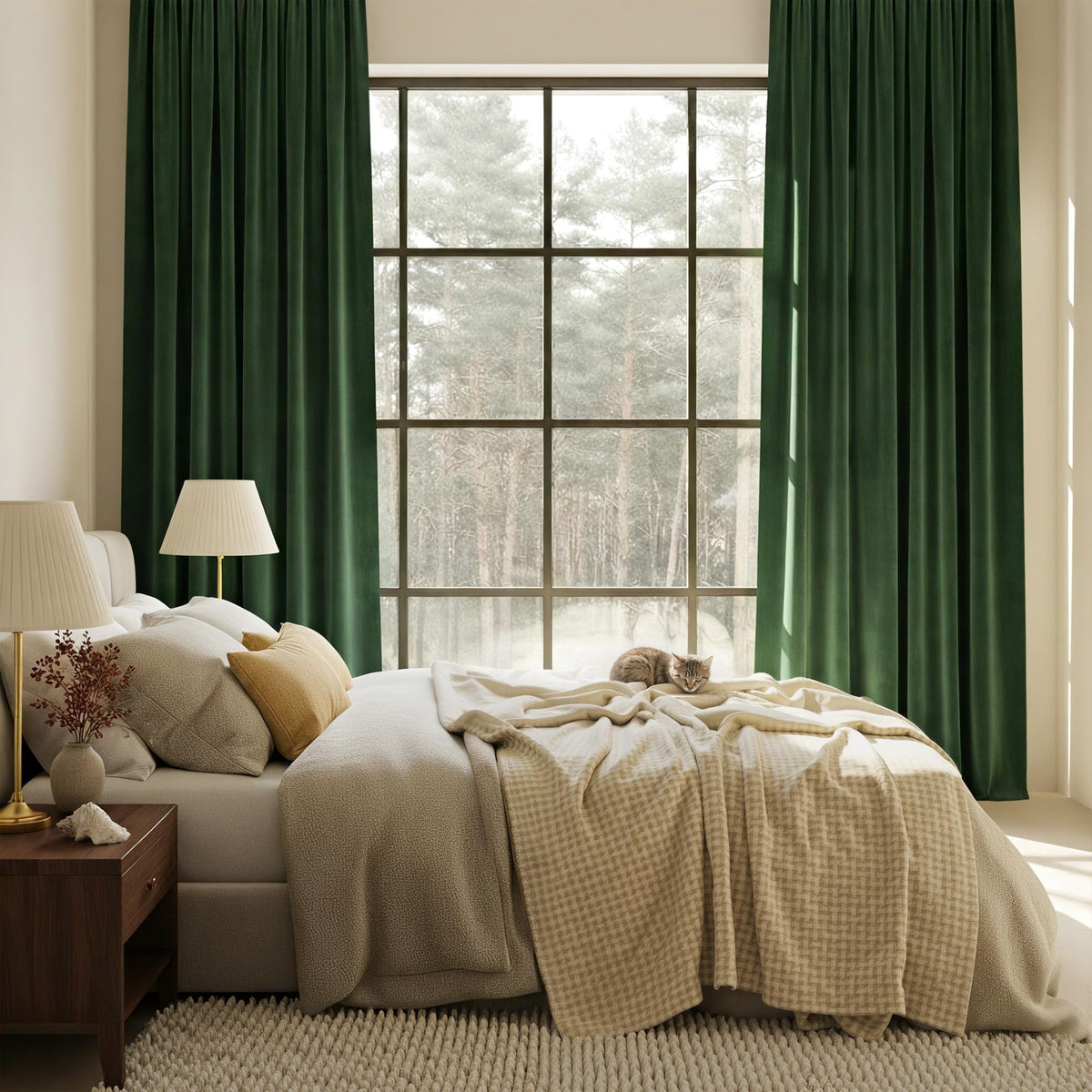 NICETOWN Black Out Velvet Curtains 63 inches Long for Kitchen