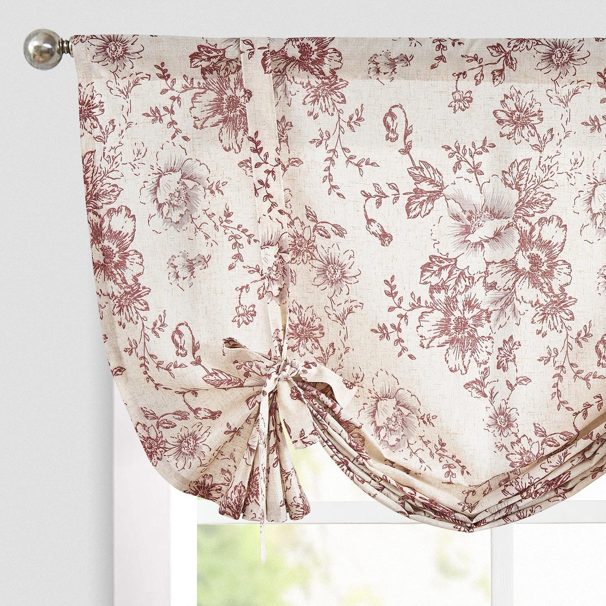 jinchan Swag Valance for Windows 36 Inch Length Farmhouse 2 Panels Beige