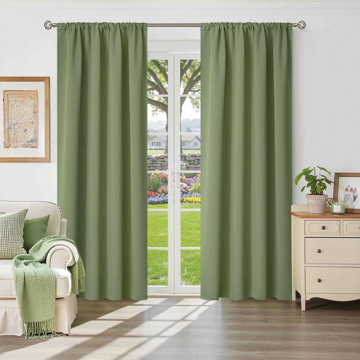 BGment Black Blackout Curtains 40 Inches Long for Kitchen Window 2 Panels
