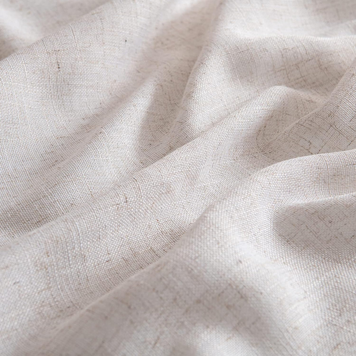 MIULEE Natural White Linen Curtains 52x84 Inch Long for Bedroom Living Room