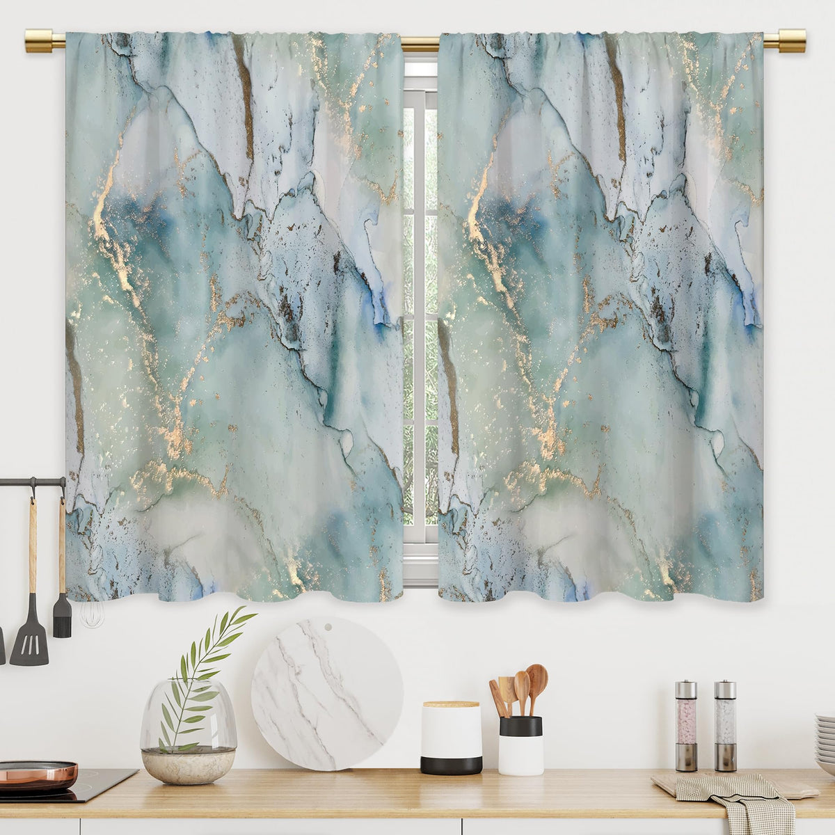 Farmhouse Rooster Kitchen Curtains Rustic Country Bathroom Curtains Window Treatment Drapes Tier Sunflower Vintage Cafe Small Bedroom Short French Door Curtains 2 Panels 27.5x39 Inch