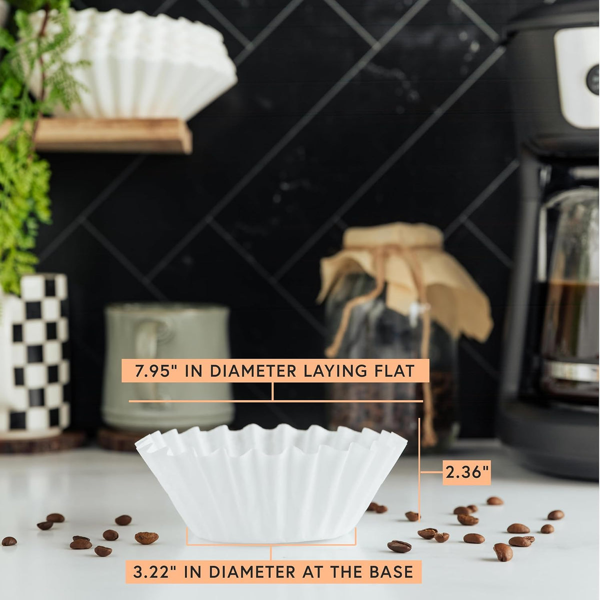 Basket Coffee Filters 8-12 Cup, 700 Count, White Paper, Made In USA