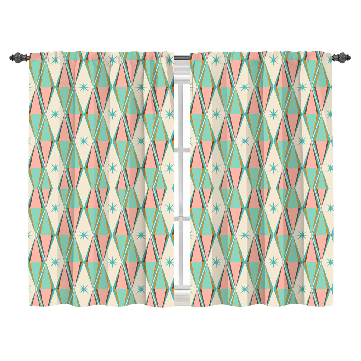 Worltoldb Black Grey Kitchen Curtains Cafe Curtains for Bathroom Dining Room Living Room Pocket Window Drapes 2 Panels Set 28"x36"