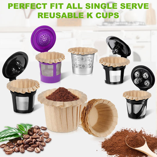 Disposable K Cup Paper Coffee Filters, 300 Count Replacement Paper Filters