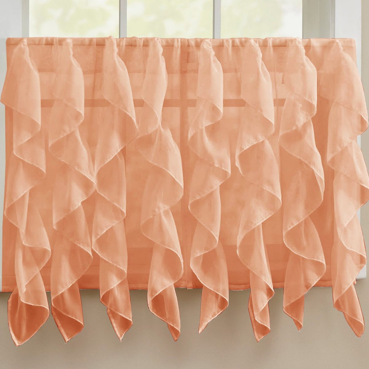 Sweet Home Collection Old World Style Floral Heavy Lace Kitchen Curtain Swag pair Hopewell Cream