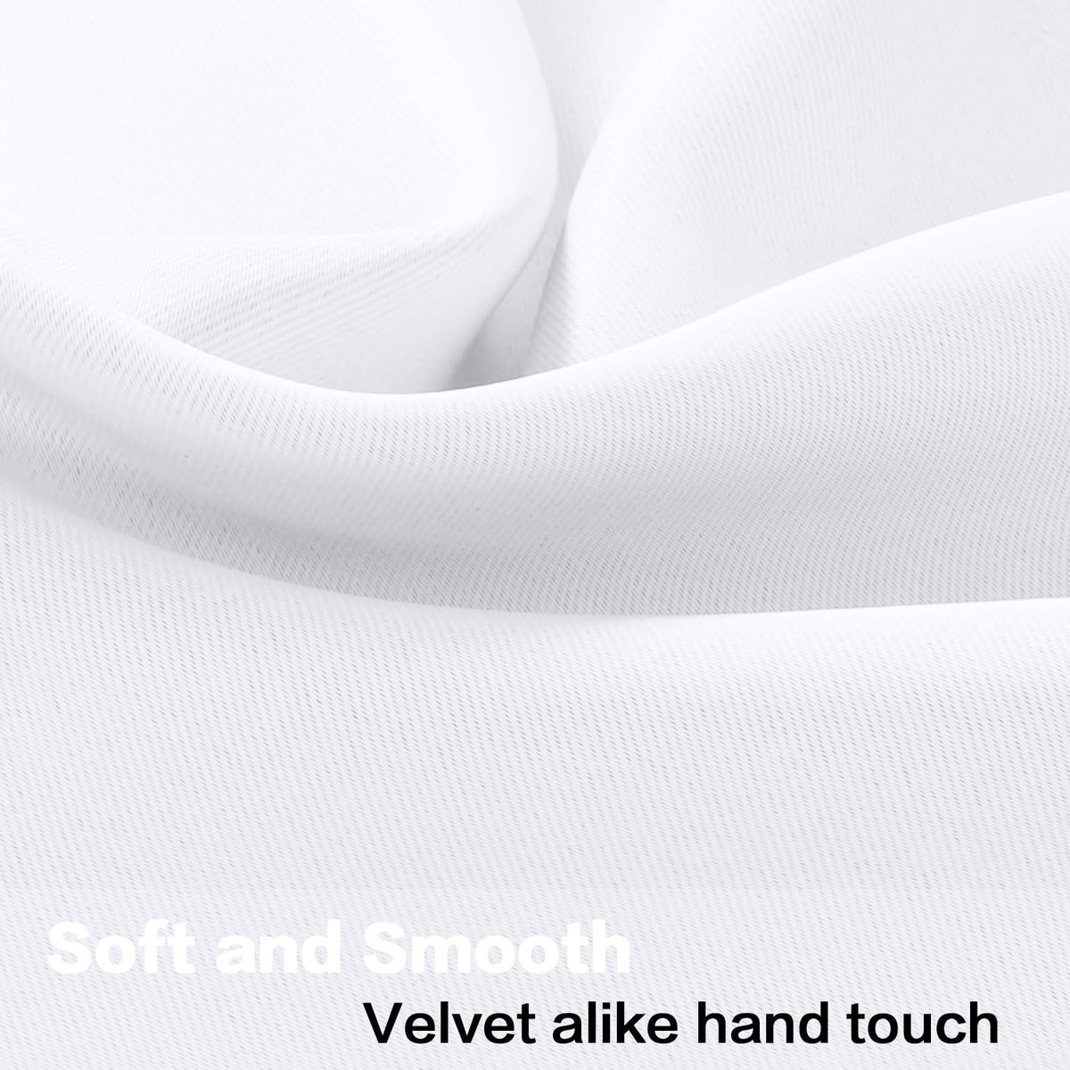 H.VERSAILTEX 2 Panels White Valance for Windows, Natural Blackout Curtains Valances for Small Windows/Living Room/Bedroom/Bathroom Rod Pocket 52" W x 18" L, Pure White，2 Packs