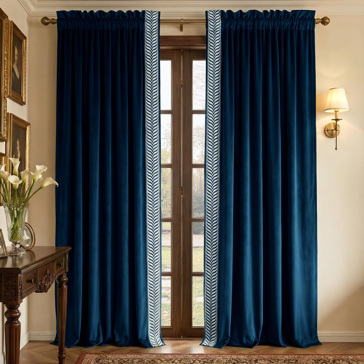 NICETOWN Black Out Velvet Curtains 63 inches Long for Kitchen