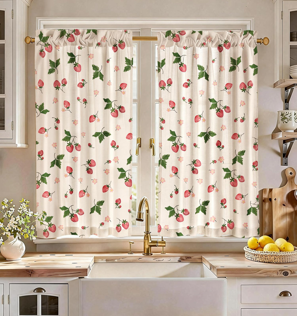 Miss Adola 36 Inch Length Kitchen Tier Curtains, Vintage Floral