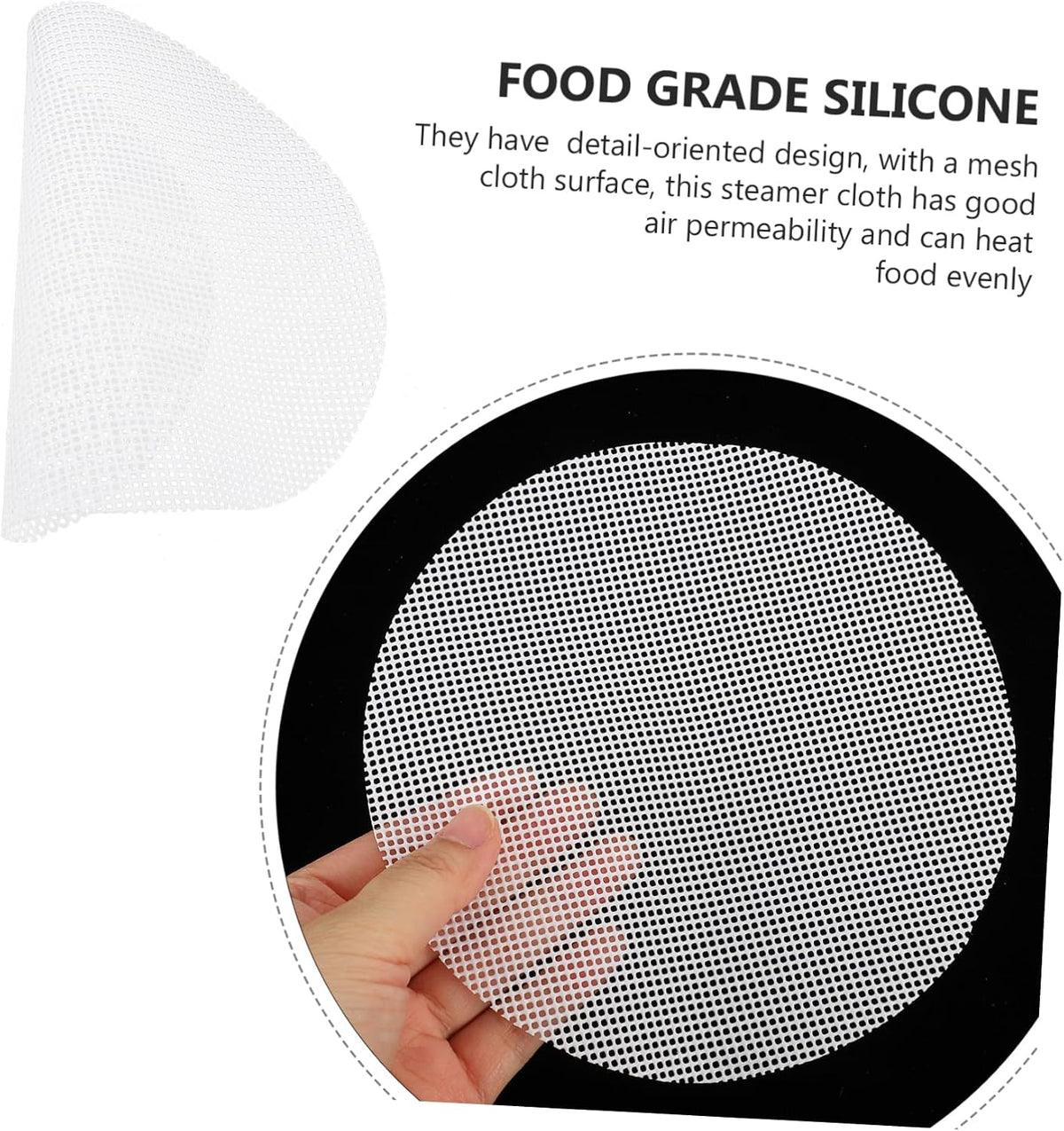 LABRIMP 10pcs Food-grade Silicone Steamer Mats Reusable Round Dumpling Pads for Steamed Buns for Dim Sum and Steaming Tub Use
