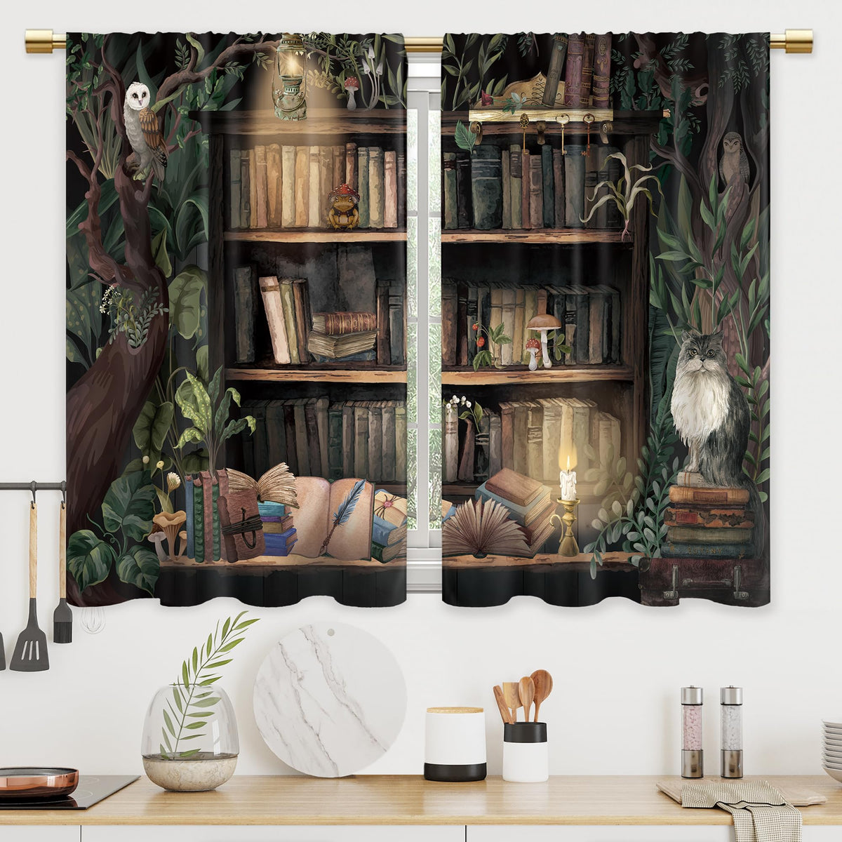 Farmhouse Rooster Kitchen Curtains Rustic Country Bathroom Curtains Window Treatment Drapes Tier Sunflower Vintage Cafe Small Bedroom Short French Door Curtains 2 Panels 27.5x39 Inch