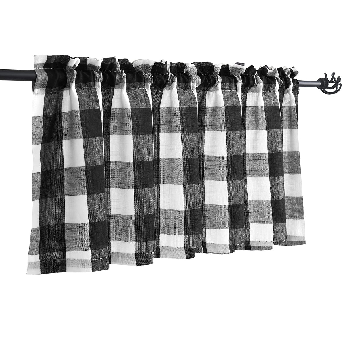 Taupe White Check Kitchen Tier Curtains for Basement Laundry 27x36 2pcs