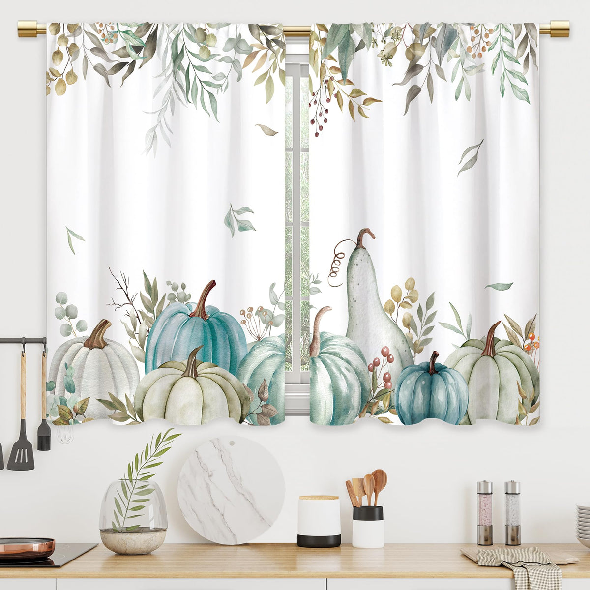 Farmhouse Rooster Kitchen Curtains Rustic Country Bathroom Curtains Window Treatment Drapes Tier Sunflower Vintage Cafe Small Bedroom Short French Door Curtains 2 Panels 27.5x39 Inch