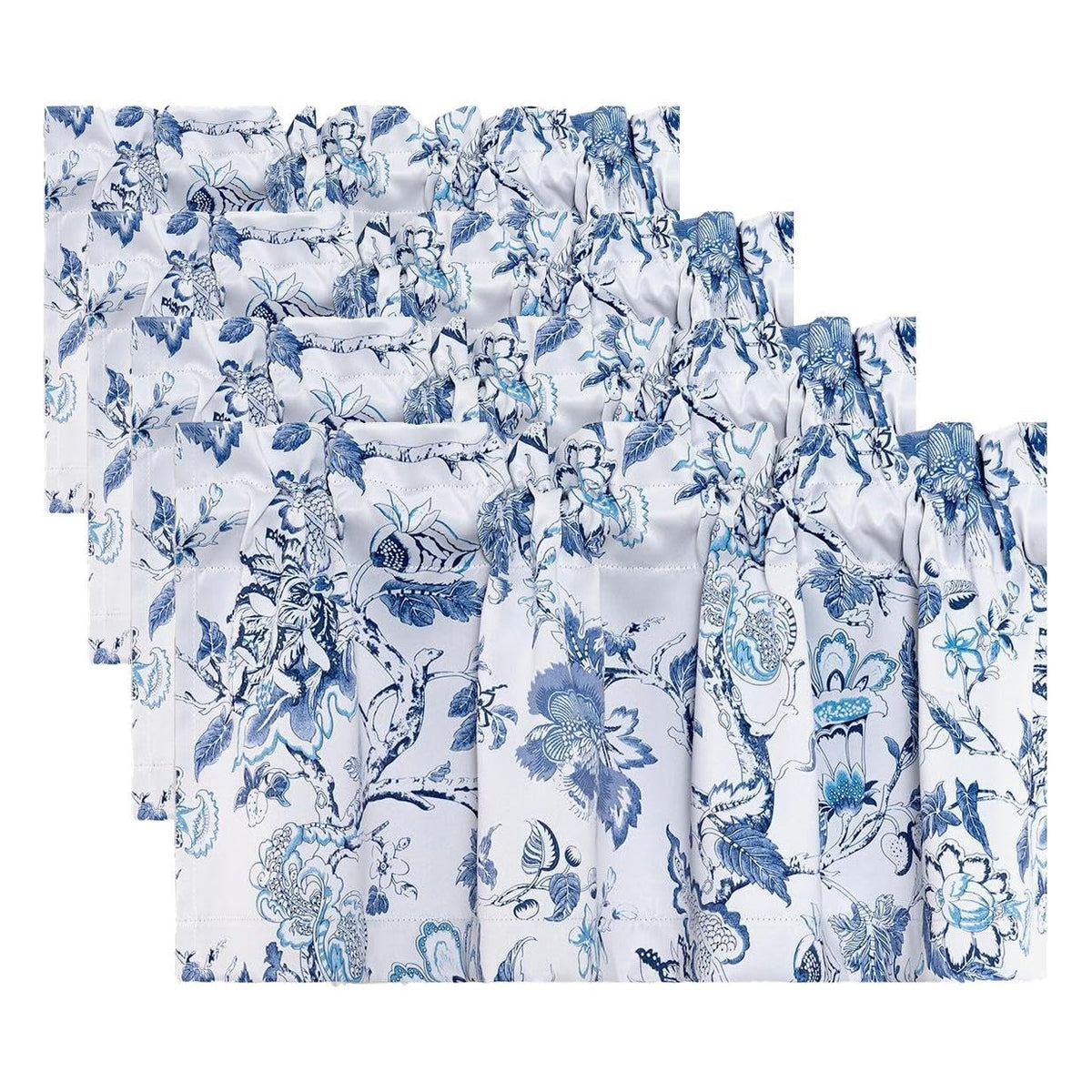H.VERSAILTEX Blackout Curtain Valances for Kitchen Window/Living Room/Bathroom Privacy Added Rod Pocket Home Decoration Winow Valance, 52" W x 18" L, Floral in Sage and Brown