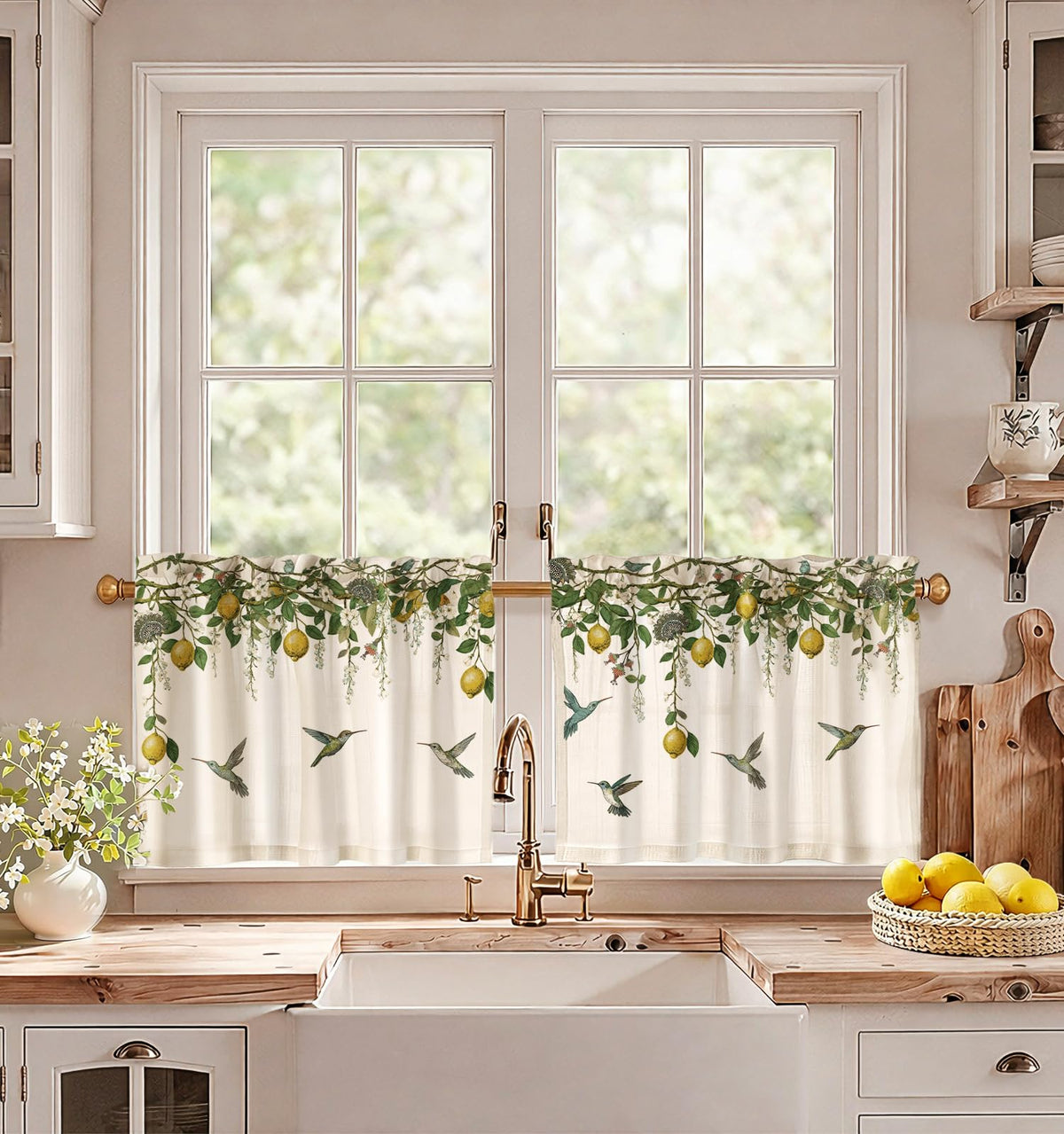 Miss Adola 36 Inch Length Kitchen Tier Curtains, Vintage Floral