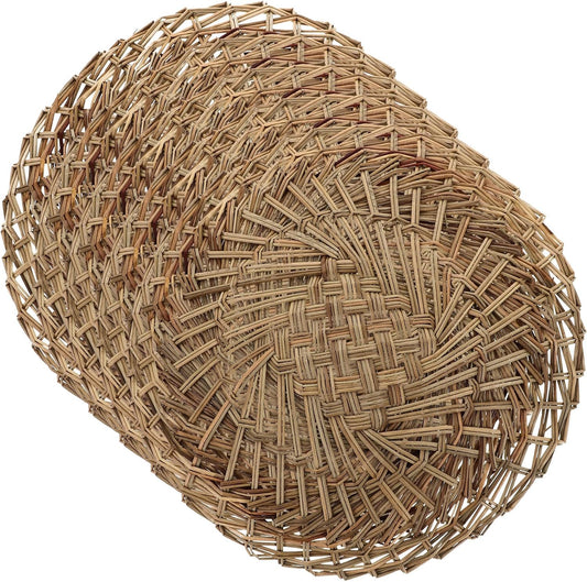 6pcs Straw Steamer Mats, Hand Woven Nonstick Pads for Steamed Buns