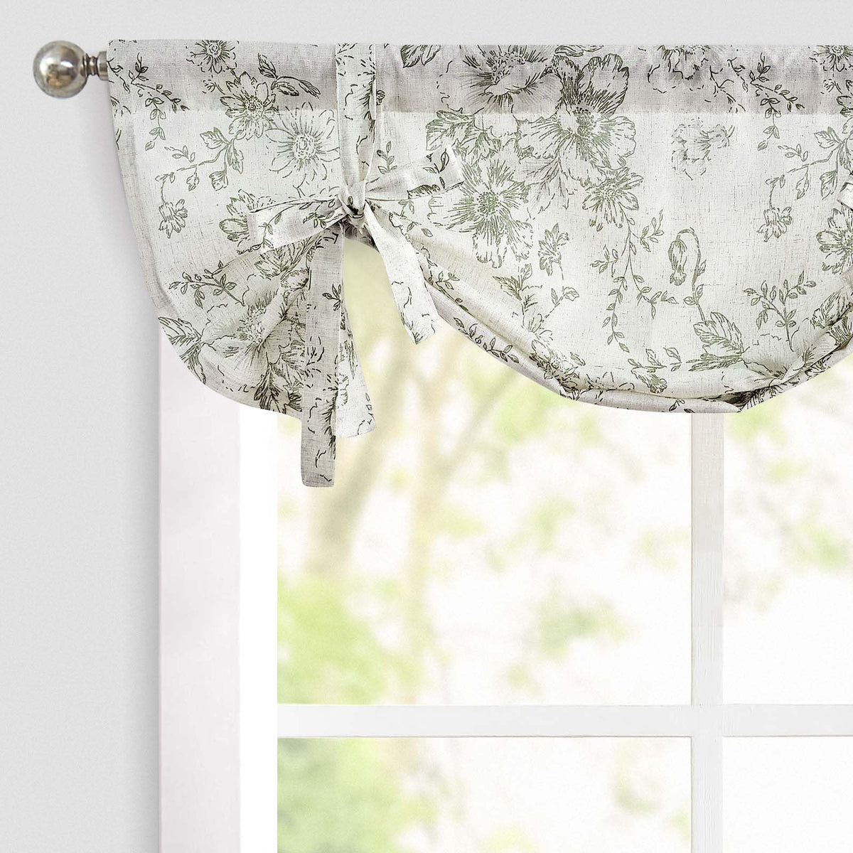 jinchan Swag Valance for Windows 36 Inch Length Farmhouse 2 Panels Beige