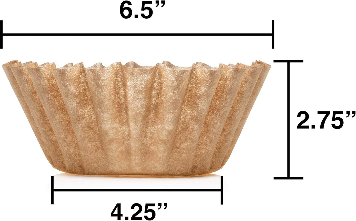 Coffee Filters - Natural Unbleached Brown Biodegradable - Large Basket - 9.75" Flattened Diameter - 4.25" Diameter Base - by California Containers (200 Count)