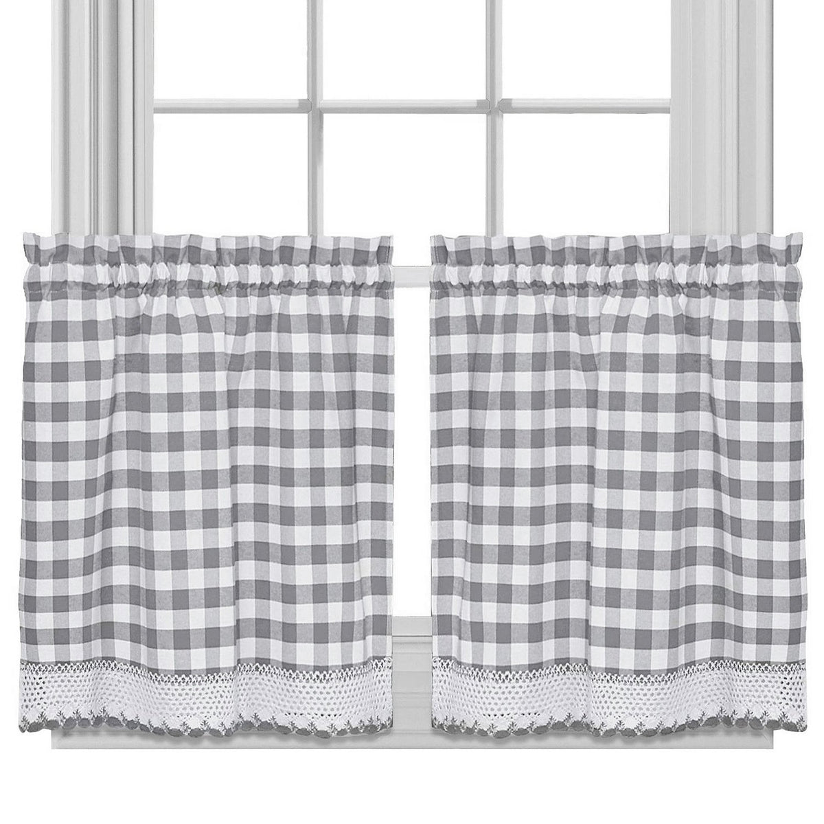 Sweet Home Collection Old World Style Floral Heavy Lace Kitchen Curtain Swag pair Hopewell Cream