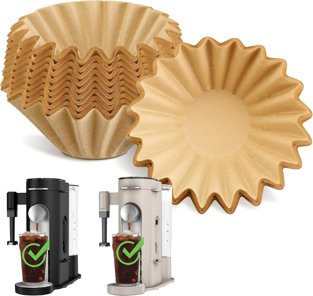 250 Pcs Disposable Coffee Paper Filters for Ninja Pod & Grounds