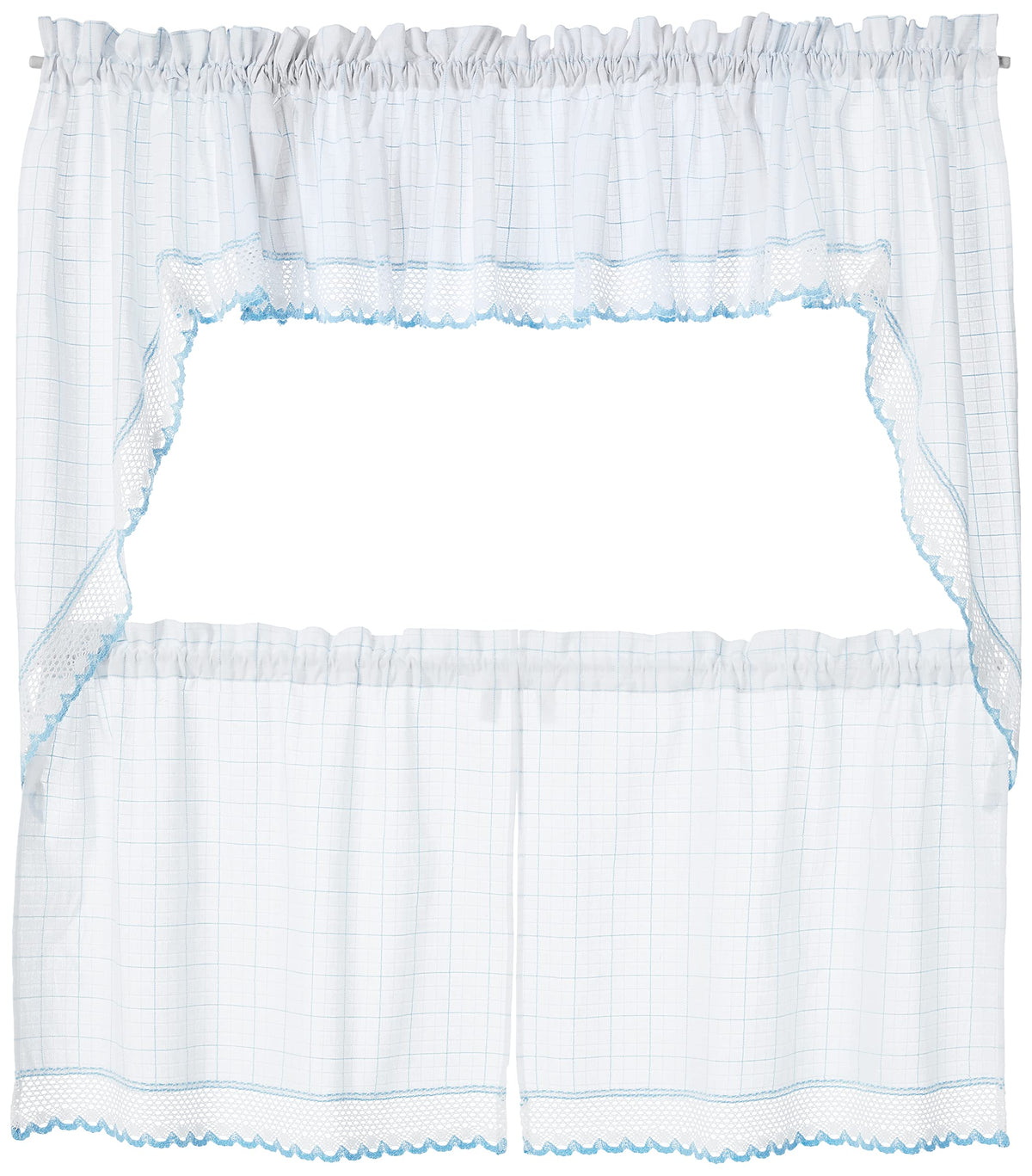 Sweet Home Collection Old World Style Floral Heavy Lace Kitchen Curtain Swag pair Hopewell Cream