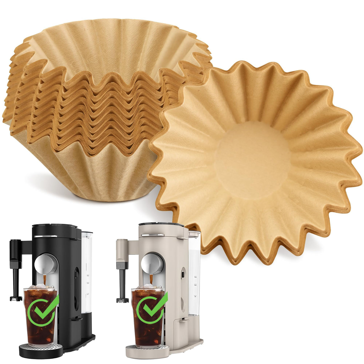 250 Pcs Disposable Coffee Paper Filters for Ninja Pod & Grounds