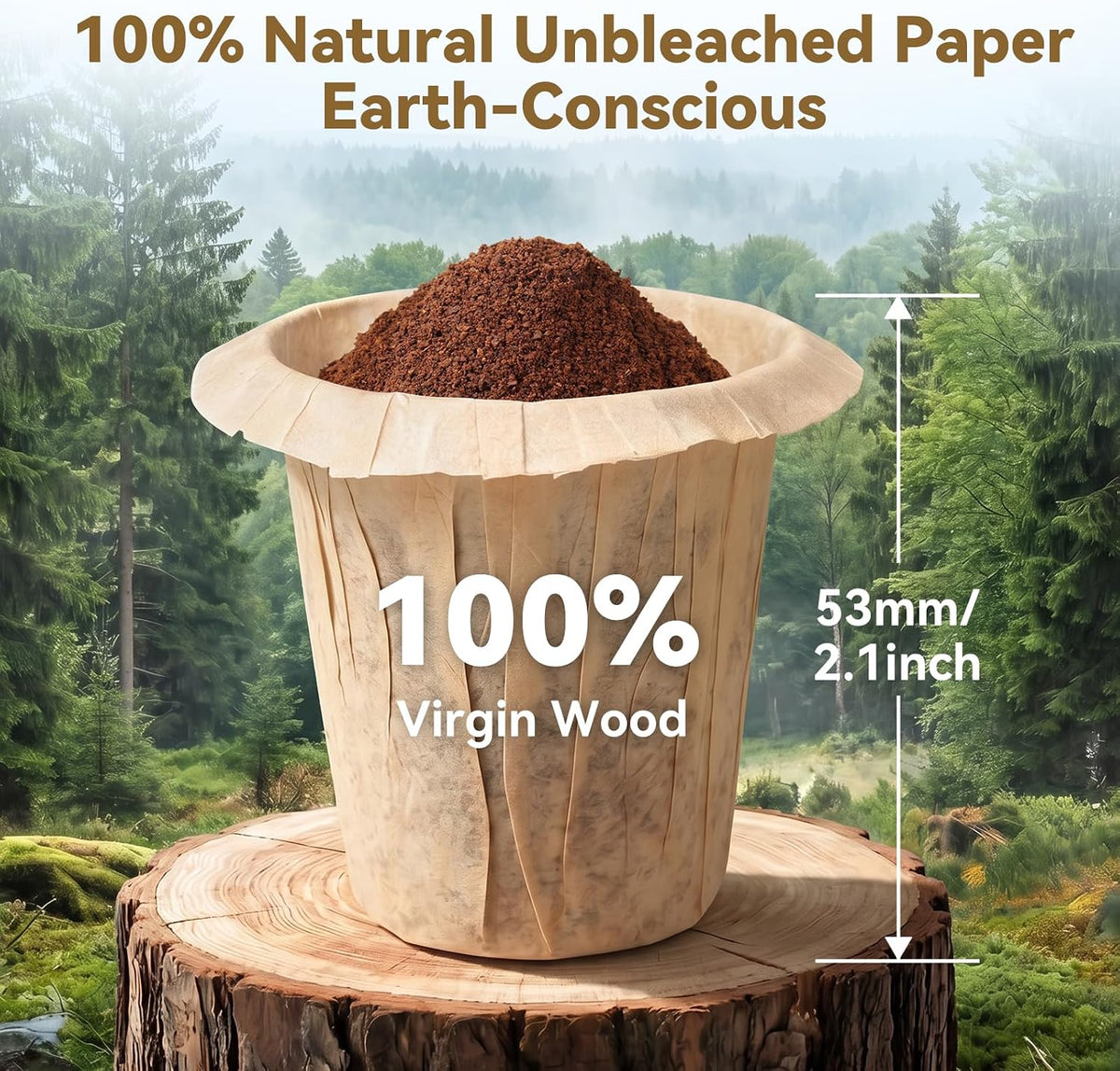 CAPMESSO Disposable Coffee Filters 2.1"H - for My K-Cup & Cuisinart SS-RFC