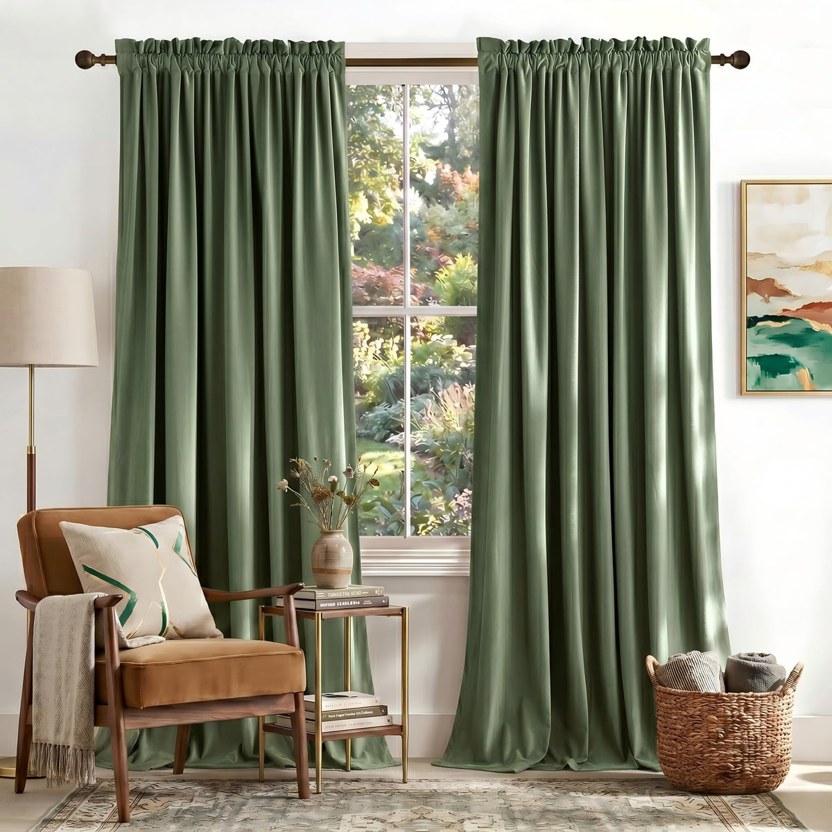 NICETOWN Black Out Velvet Curtains 63 inches Long for Kitchen