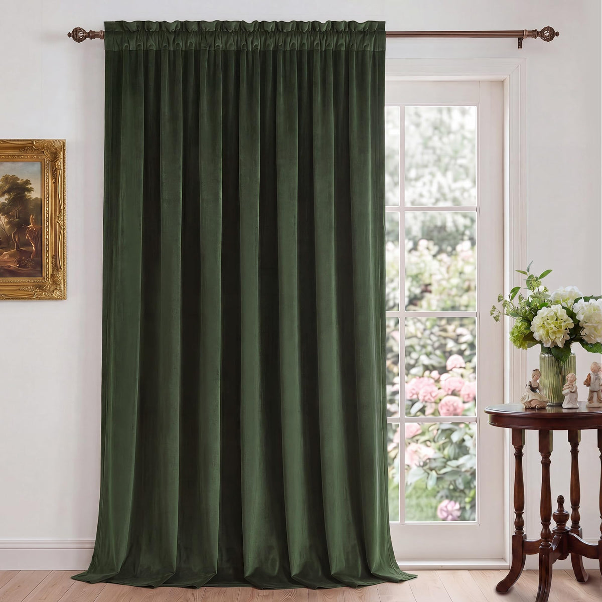 NICETOWN Black Out Velvet Curtains 63 inches Long for Kitchen