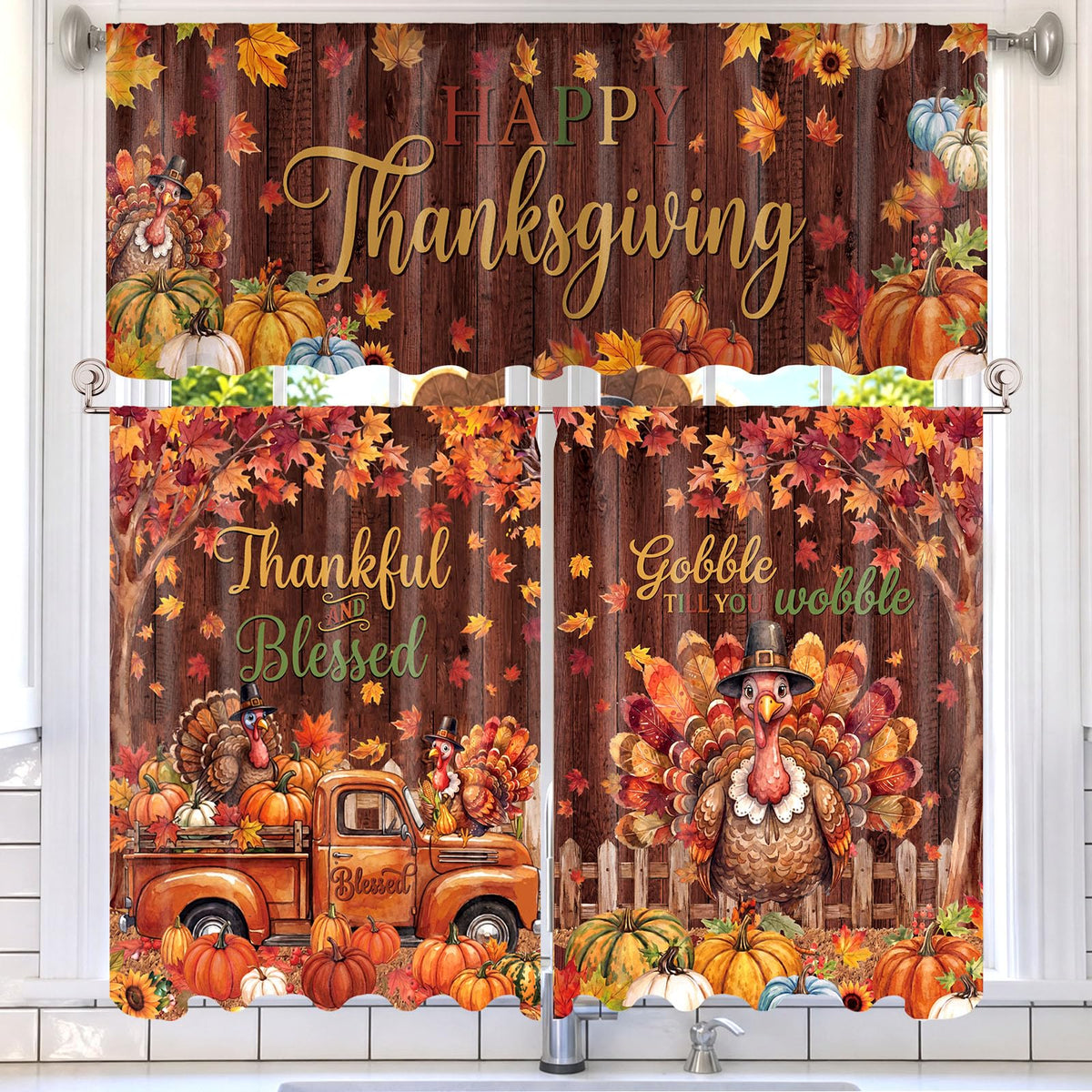 Breling 3 Pcs Sunflower Highland Cow Kitchen Curtains Valances and Tiers Set for Windows Spring Farmhouse Highland Cow Sunflower Curtains Decor for Summer Bedroom Window Decor Party Favor Supplies