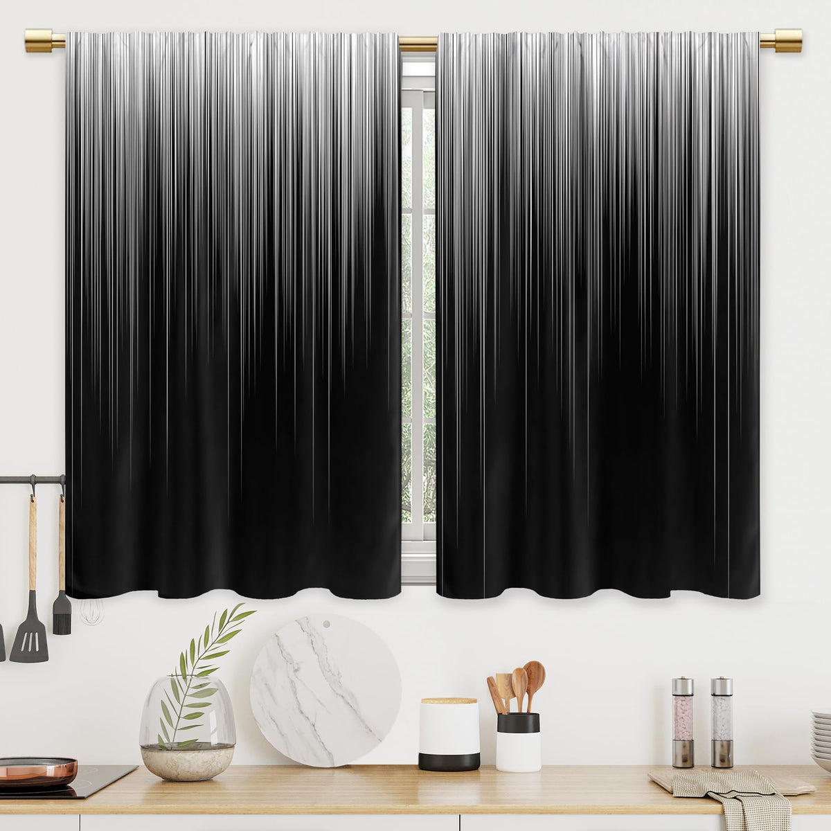 Farmhouse Rooster Kitchen Curtains Rustic Country Bathroom Curtains Window Treatment Drapes Tier Sunflower Vintage Cafe Small Bedroom Short French Door Curtains 2 Panels 27.5x39 Inch