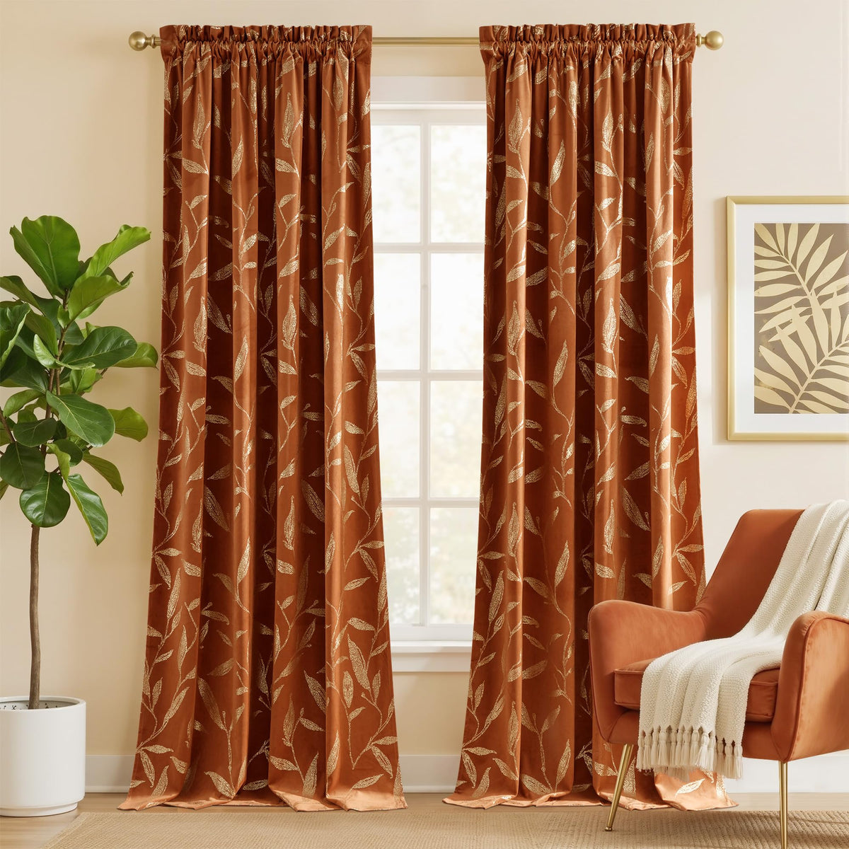 NICETOWN Black Out Velvet Curtains 63 inches Long for Kitchen