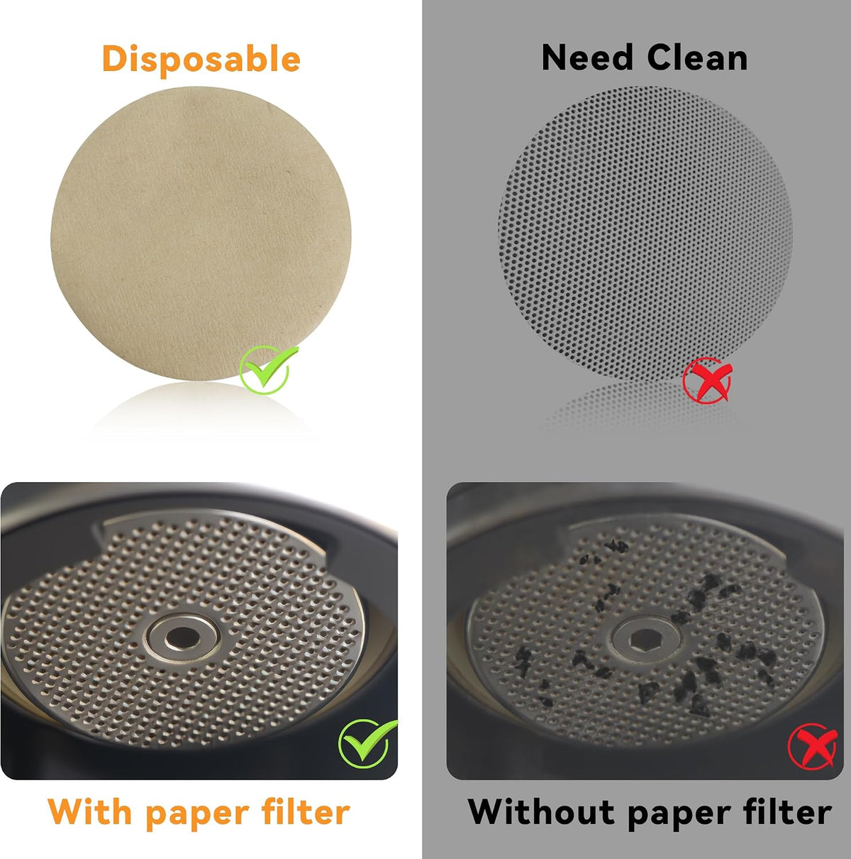 1000 Pcs 51mm Unbleached Espresso Filter for Espresso Coffee Maker