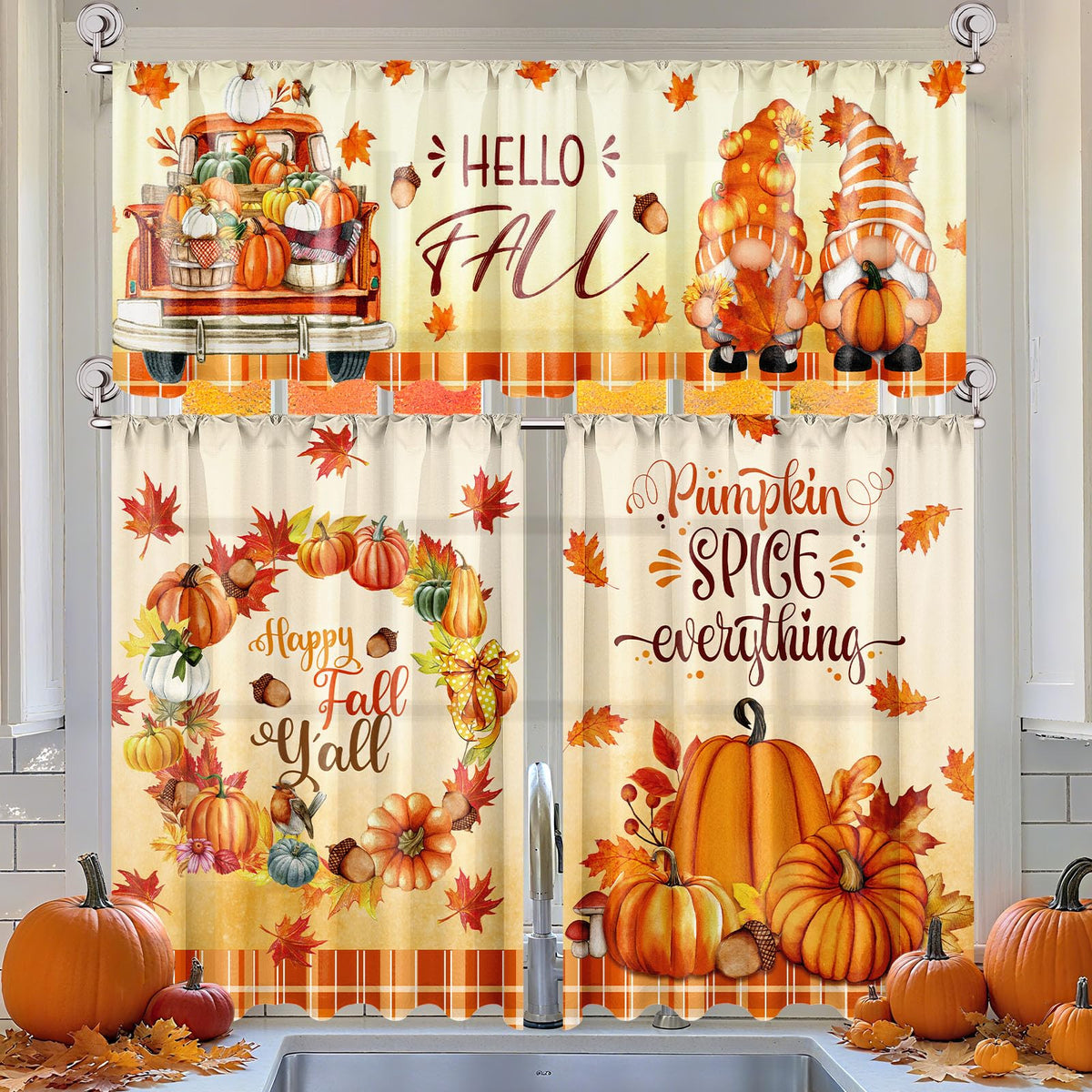 Breling 3 Pcs Sunflower Highland Cow Kitchen Curtains Valances and Tiers Set for Windows Spring Farmhouse Highland Cow Sunflower Curtains Decor for Summer Bedroom Window Decor Party Favor Supplies