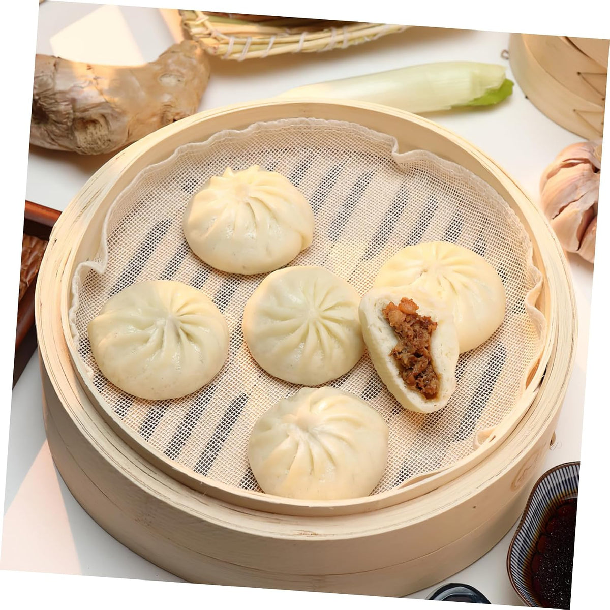 Silicone Liner, Non Stick Silicone Liners Mesh Mat Pad Steamed Buns Dumplings Baking Pastry Dim Sum Mesh for Home Kitchen or Restaurant