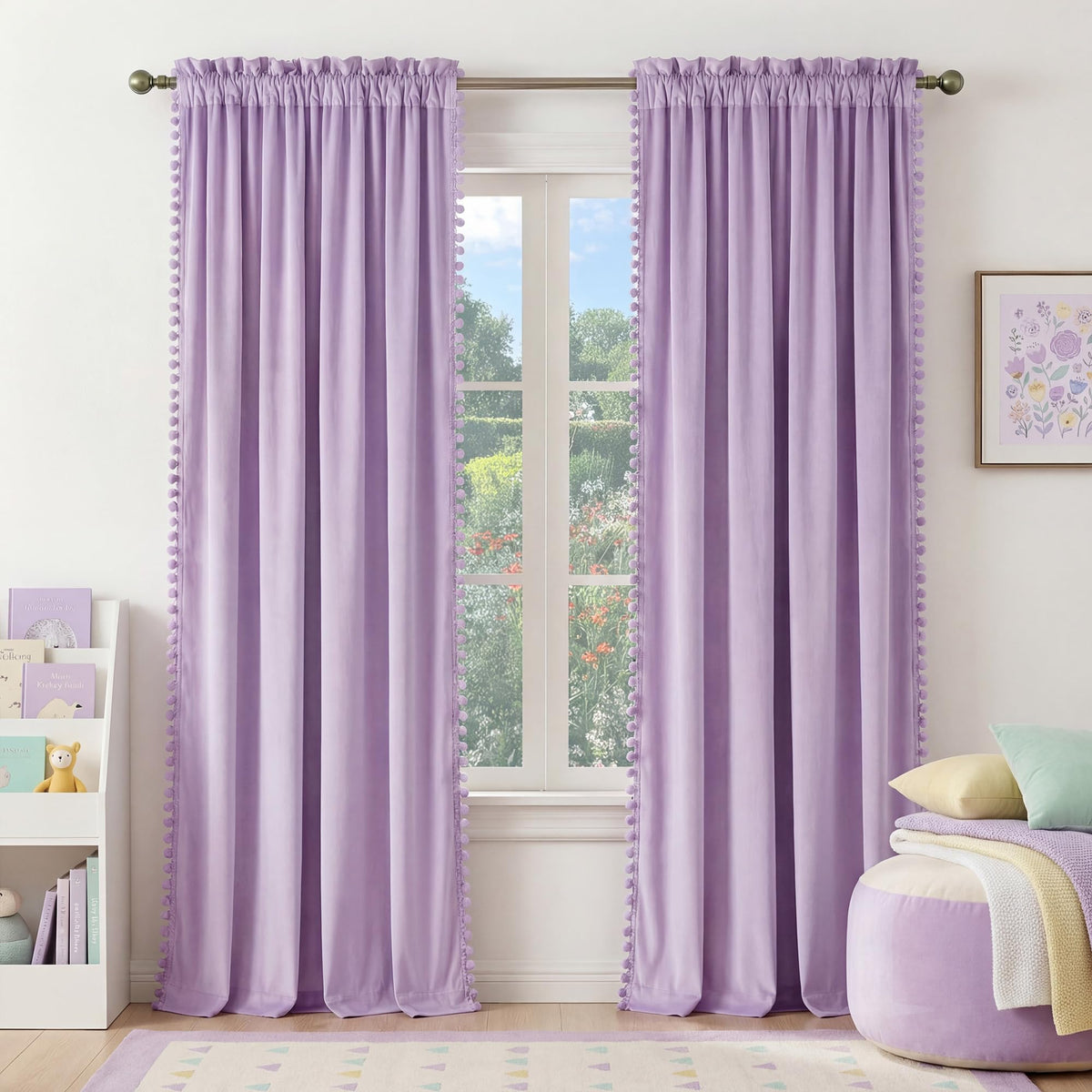 NICETOWN Black Out Velvet Curtains 63 inches Long for Kitchen