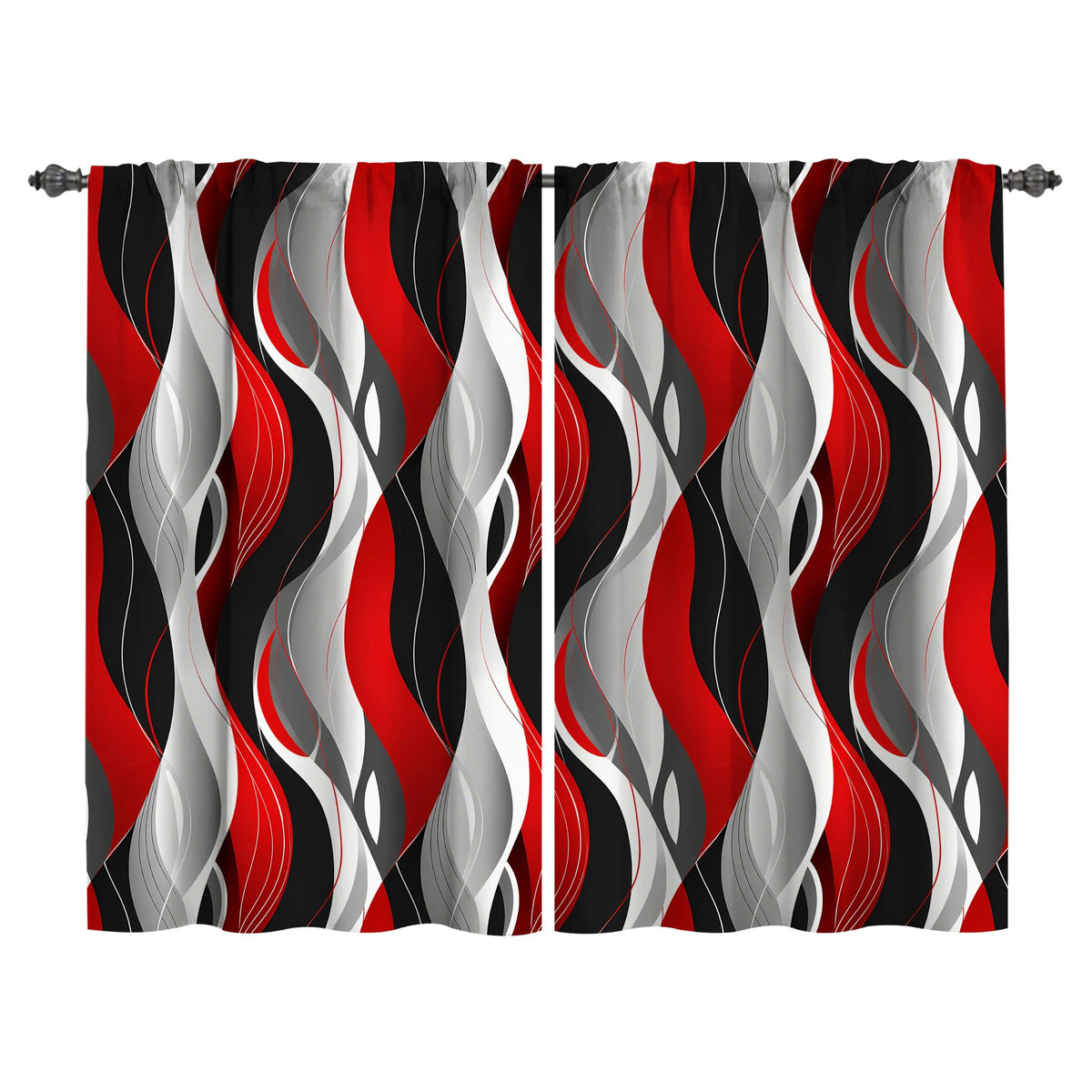 Mushroom Kitchen Curtains Window Drapes Tiers 2 Panels 28"x36"