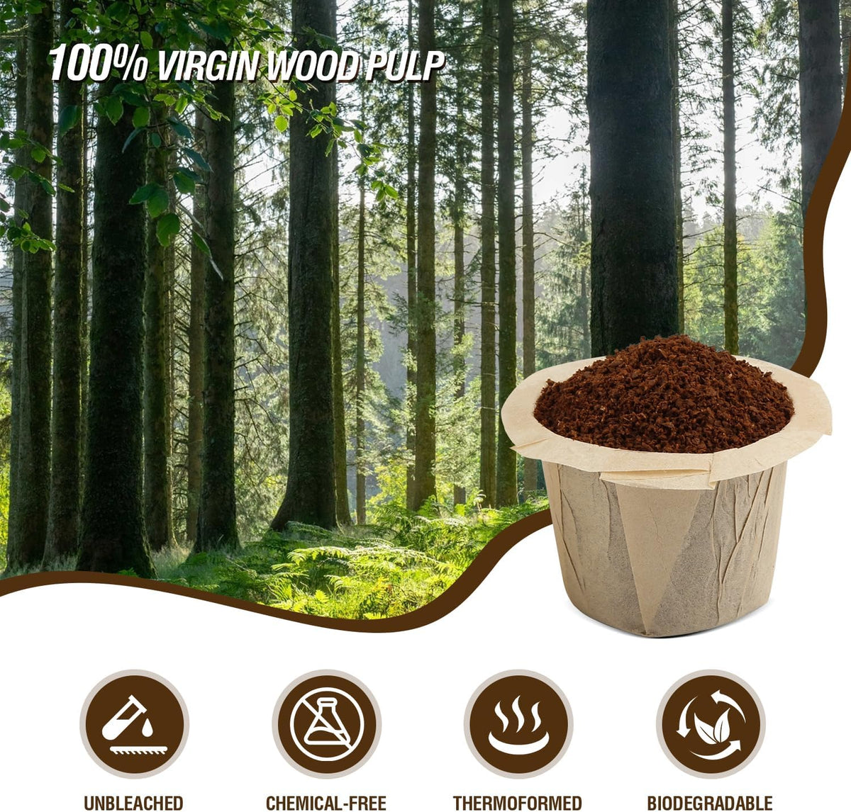 Disposable K Cup Coffee Filters for Keurig 1.0&2.0, 300 Count