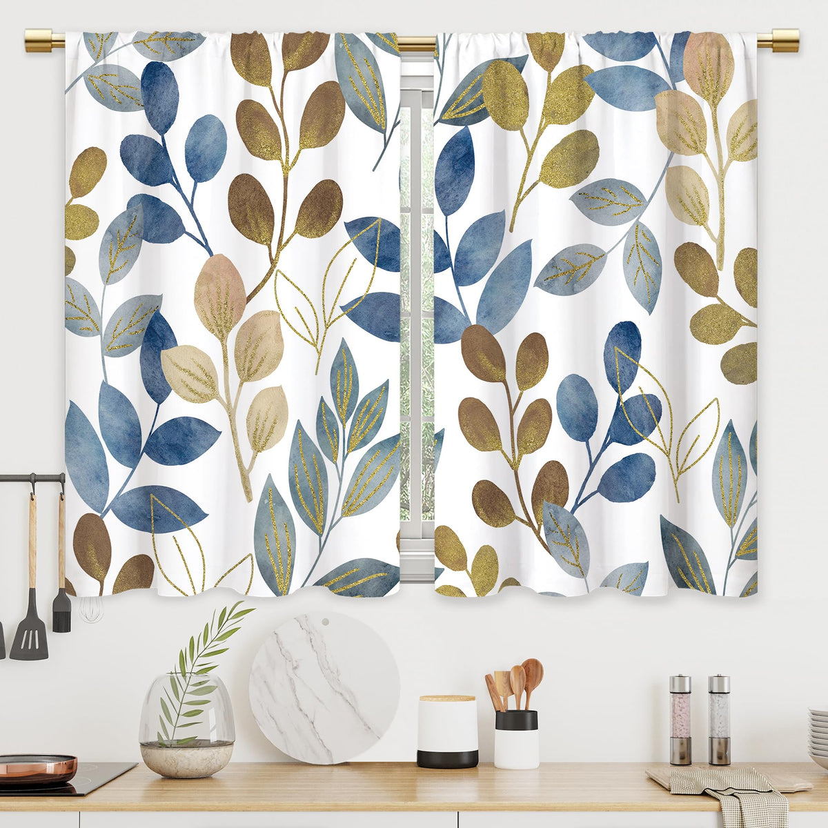 Farmhouse Rooster Kitchen Curtains Rustic Country Bathroom Curtains Window Treatment Drapes Tier Sunflower Vintage Cafe Small Bedroom Short French Door Curtains 2 Panels 27.5x39 Inch