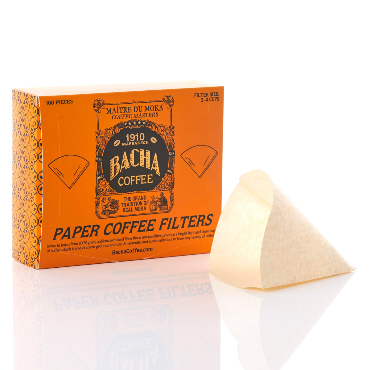 Bacha Coffee Paper Coffee Filters - Large, 100 Count (3-4 Cups)