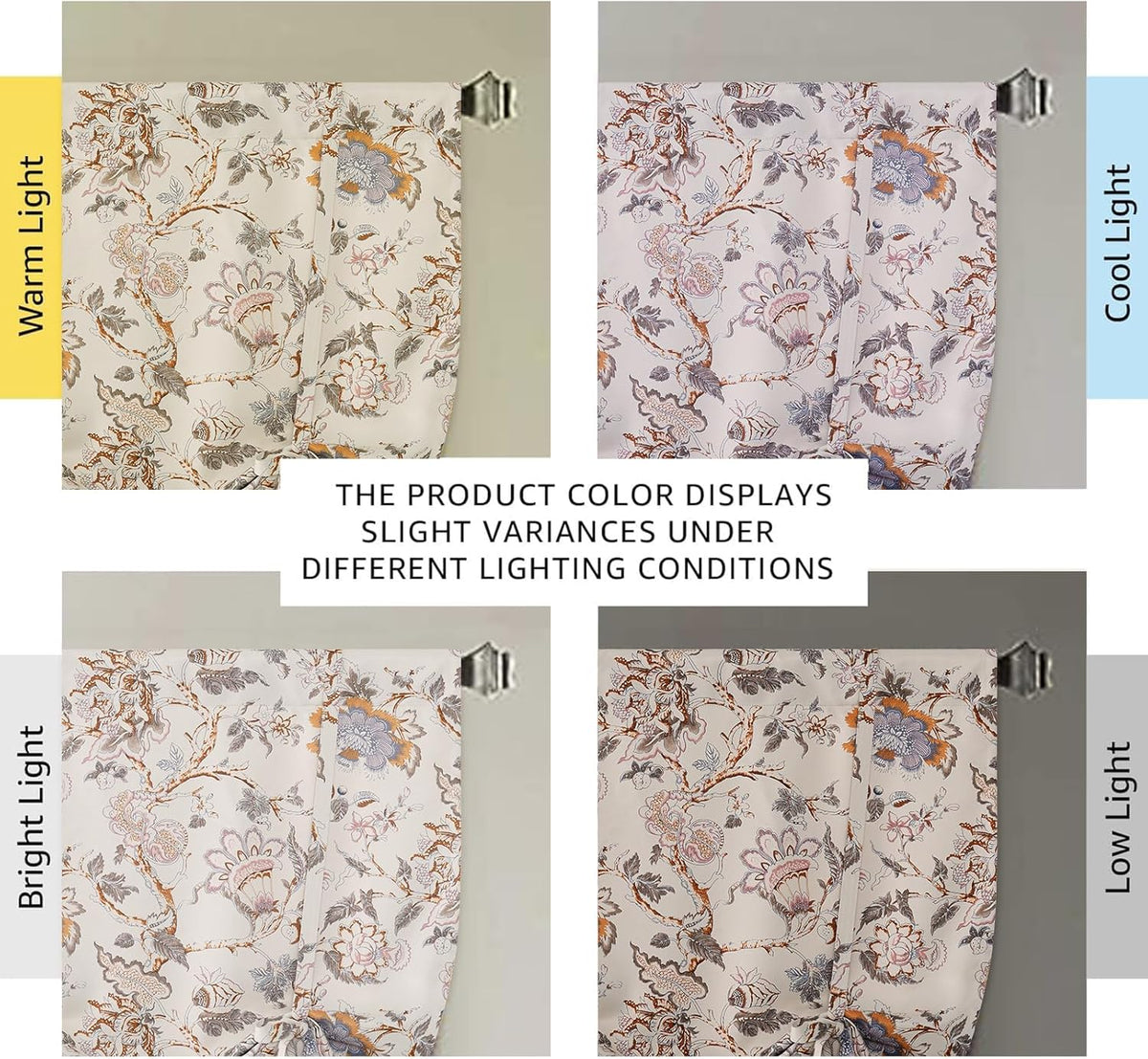 H.VERSAILTEX Thermal Insulated Blackout Curtain Adjustable Kitchen Tie Up Curtains Rod Pocket Panel for Small Window-42 Wide by 63" Long-Vintage Floral Pattern in Sage and Brown