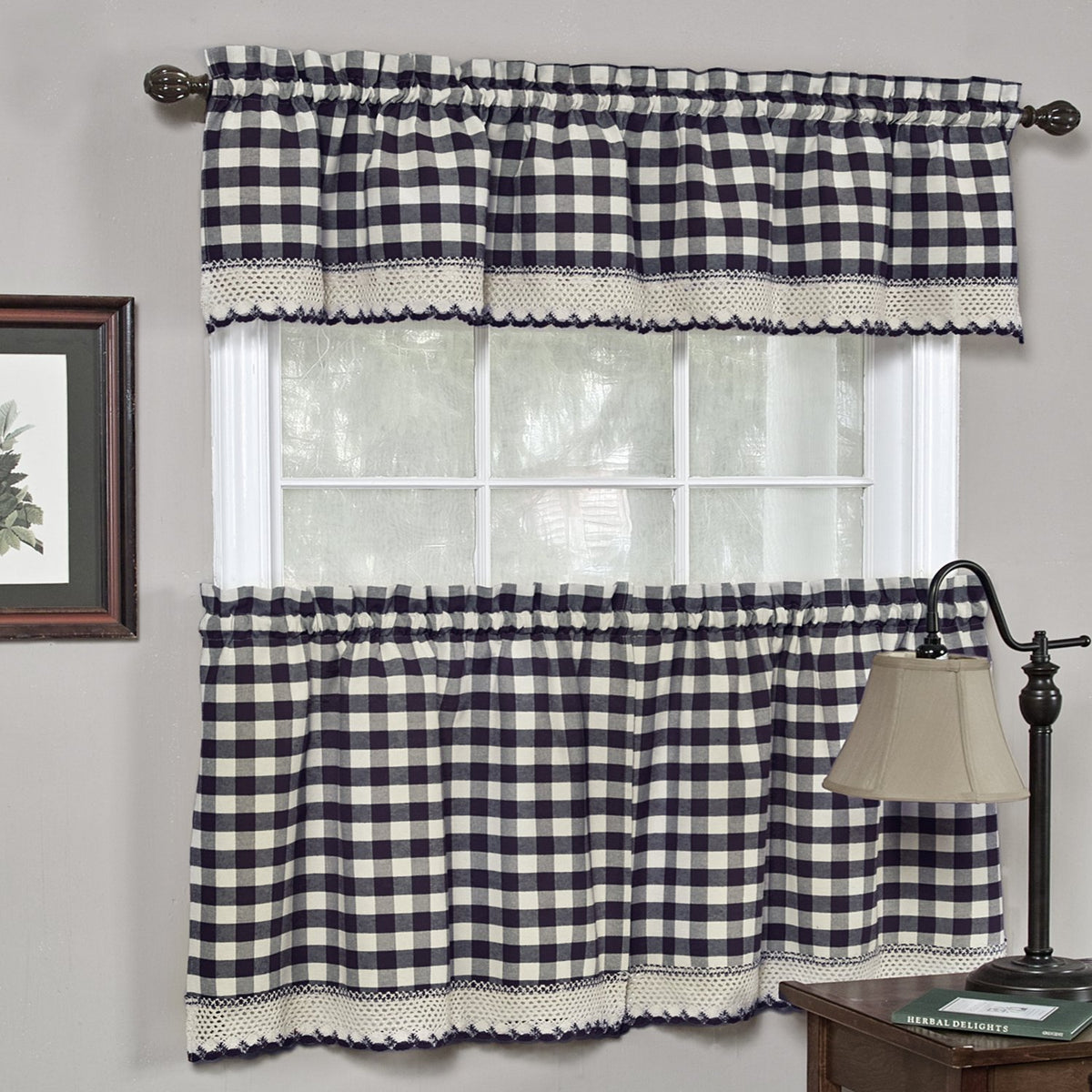 Sweet Home Collection Old World Style Floral Heavy Lace Kitchen Curtain Swag pair Hopewell Cream