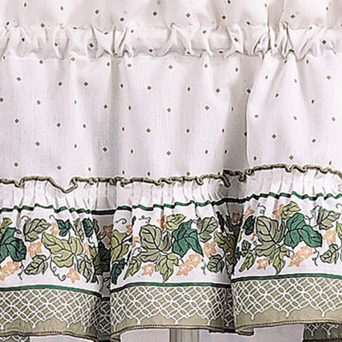 CHF & You Cottage Ivy Country Curtain Tier And Swag Set, Multi, 56-Inch X 36-Inch