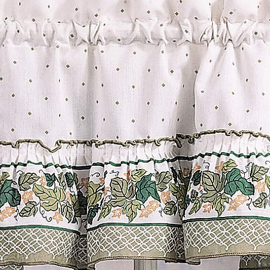 CHF & You Cottage Ivy Country Curtain Tier And Swag Set, Multi, 56-Inch X 36-Inch